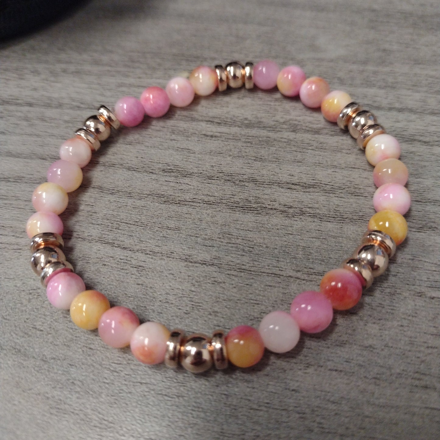 Natural Jade Stone Bracelet with Accents