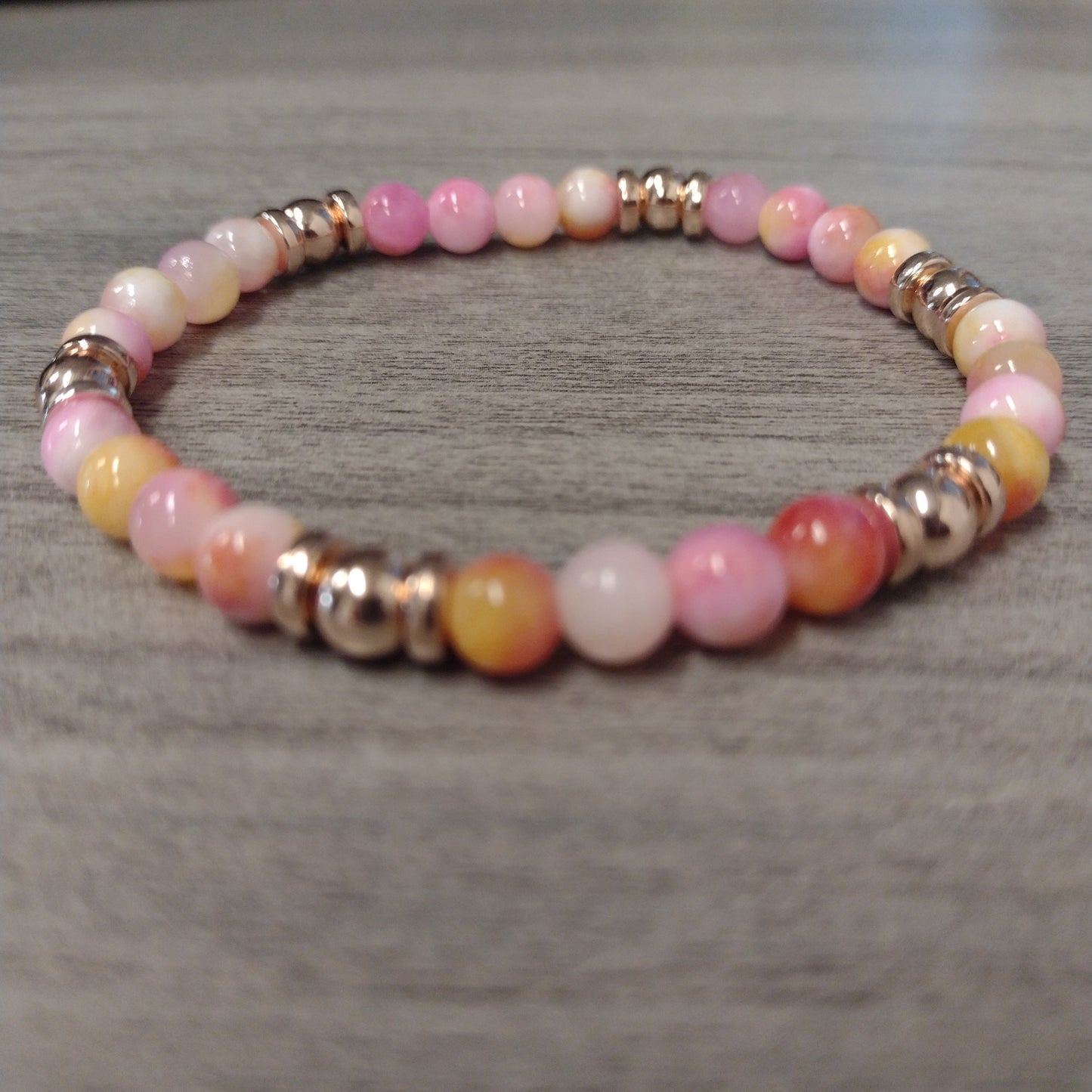 Natural Jade Stone Bracelet with Accents