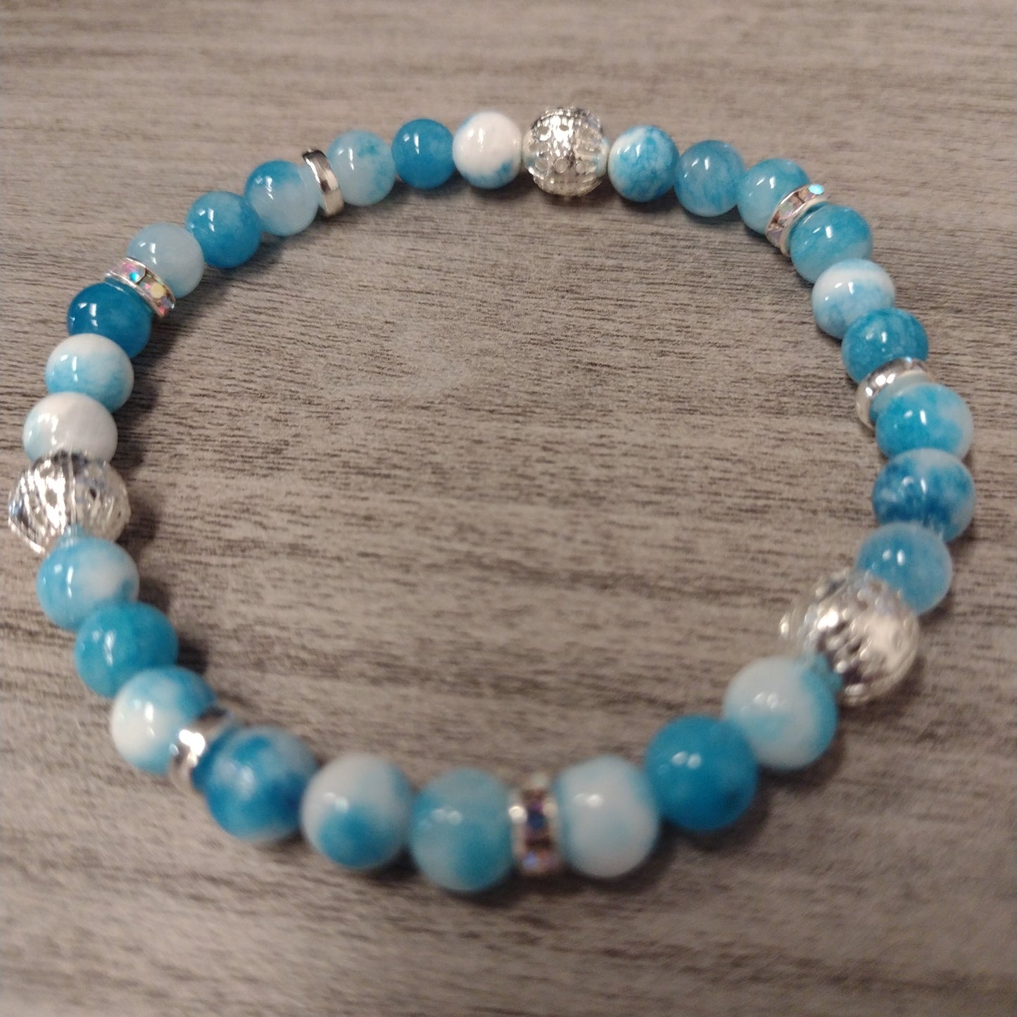 Natural Jade Stone Bracelet with Accents