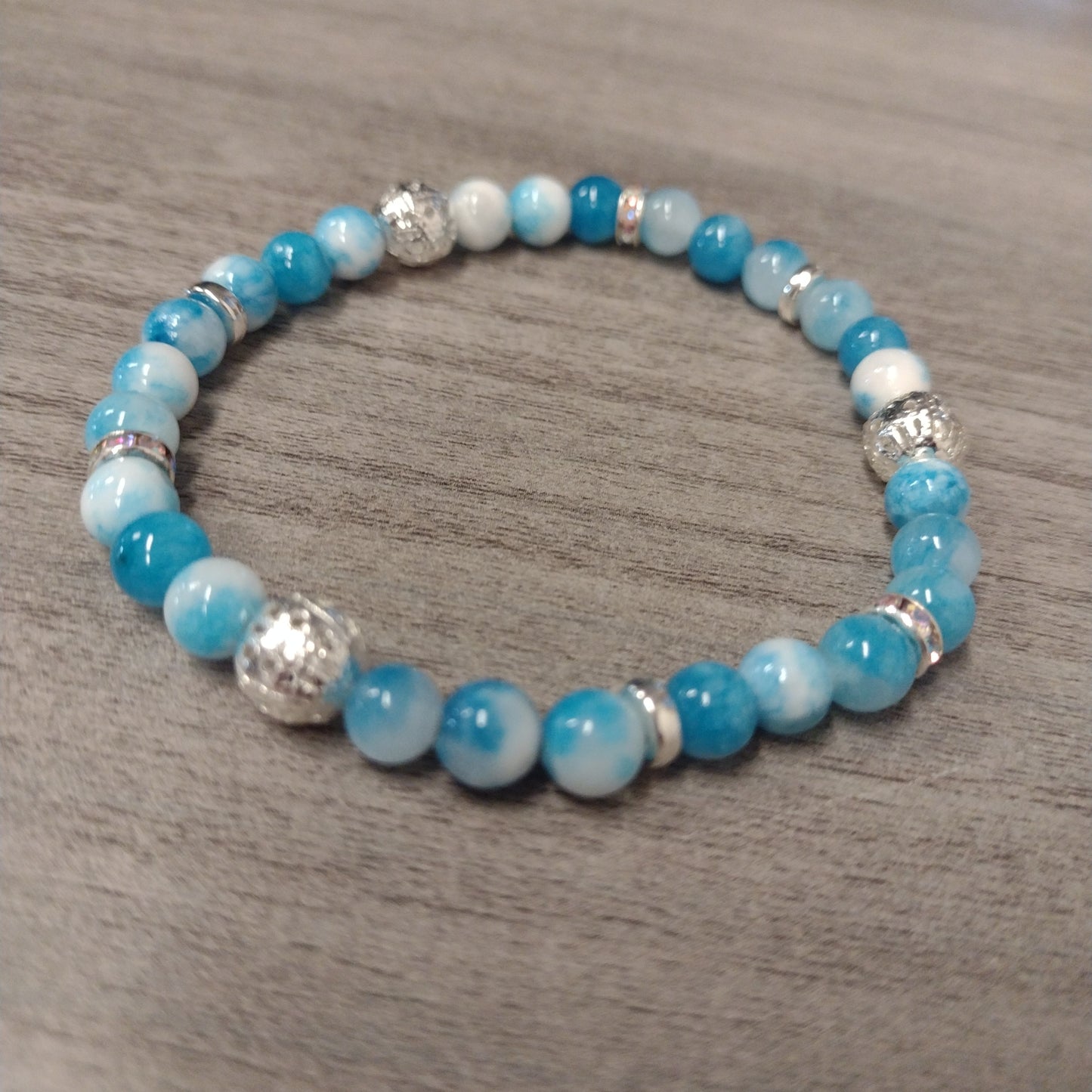 Natural Jade Stone Bracelet with Accents