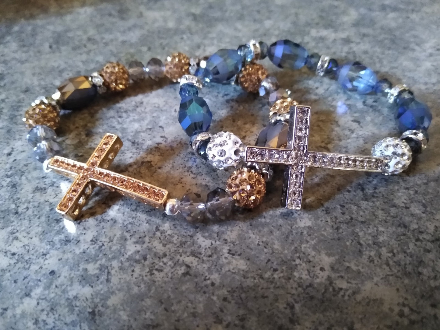 Faith Rhinestone Cross Stretch Bracelet, Religious Bracelets, Faith Based Jewelry