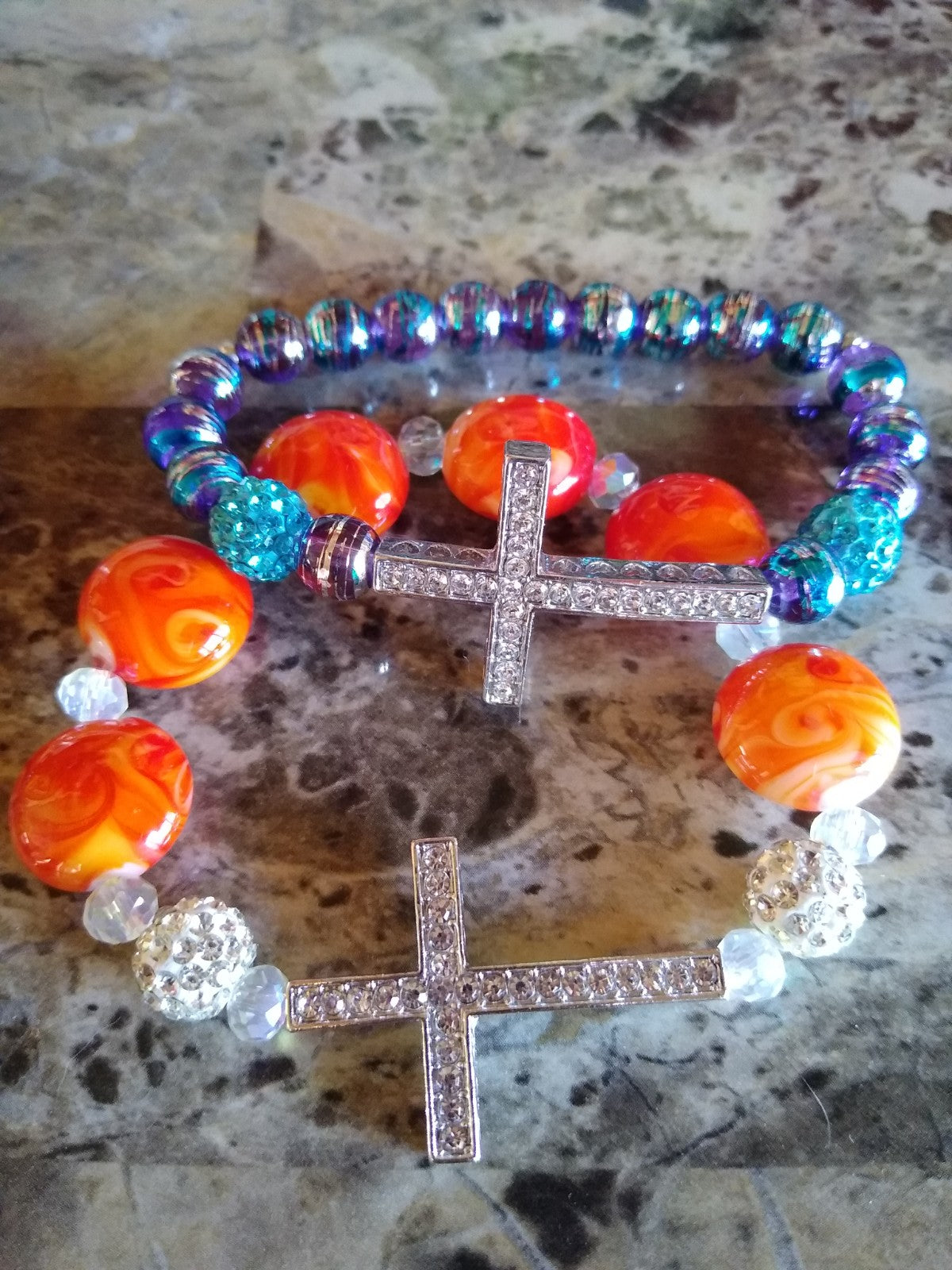 Faith Rhinestone Cross Stretch Bracelet, Religious Bracelets, Faith Based Jewelry