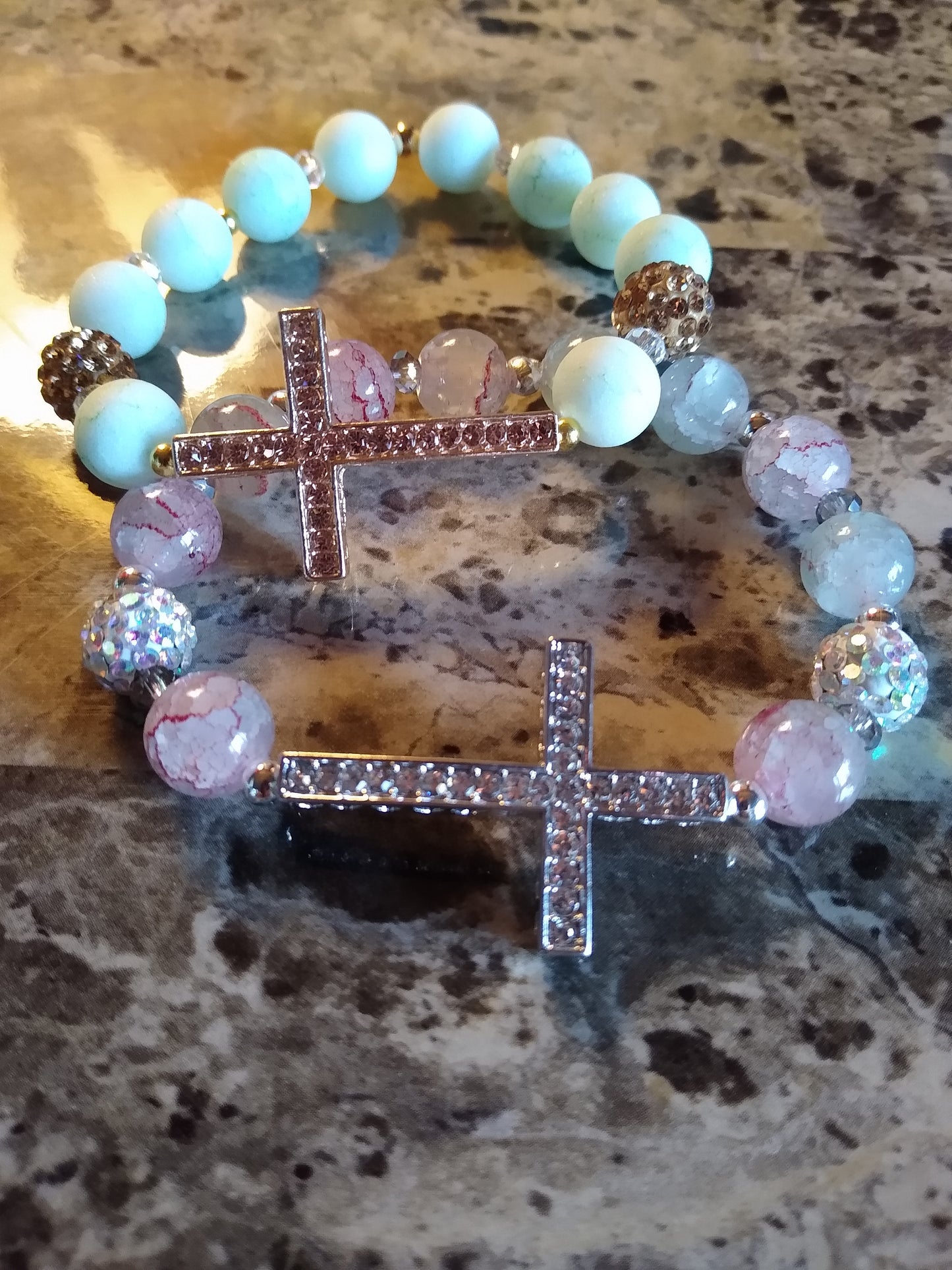 Faith Rhinestone Cross Stretch Bracelet, Religious Bracelets, Faith Based Jewelry