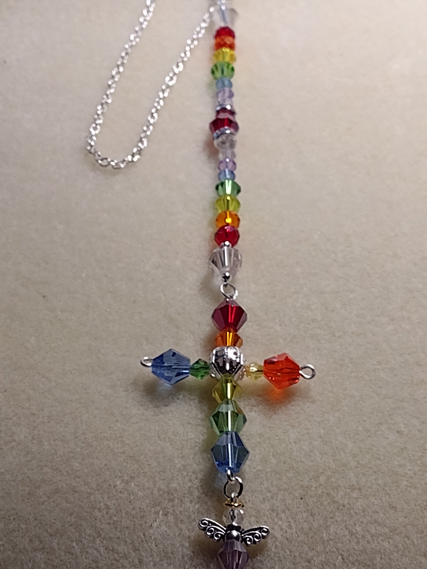 Crystal Cross Rear View Mirror Suncatchers