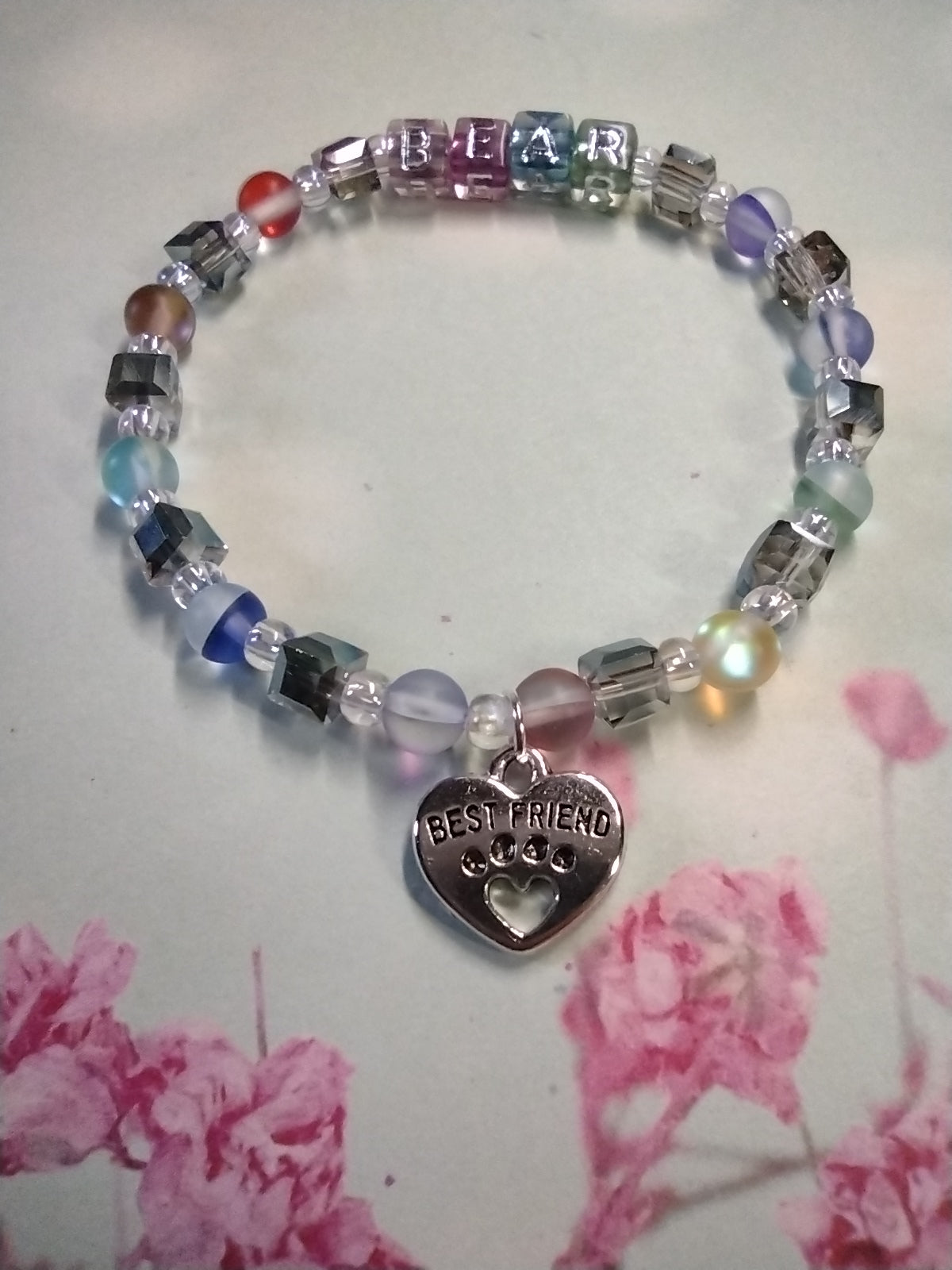 Rainbow Bridge Memorial Stretch Bracelet (Personalization Available)