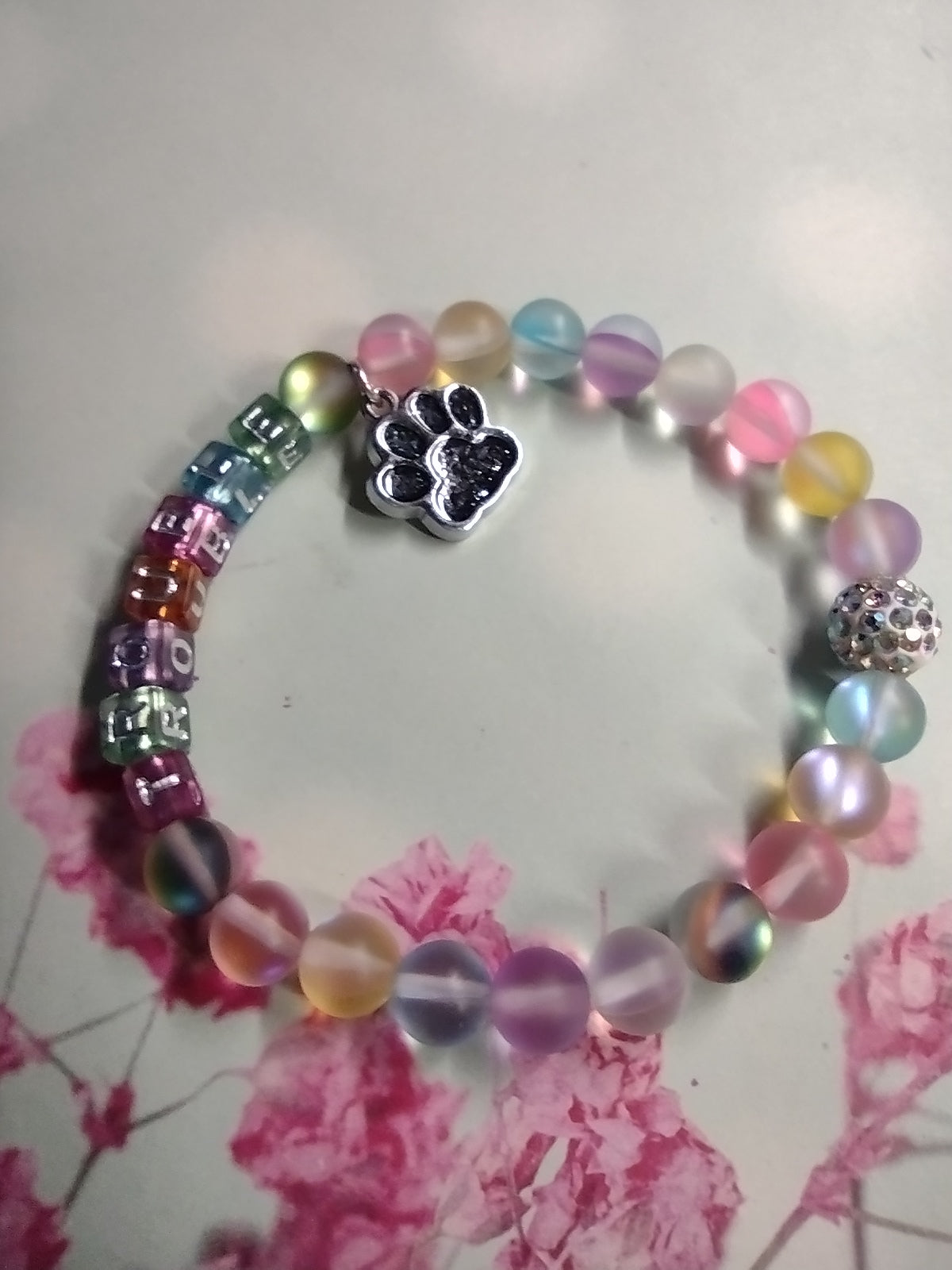 Rainbow Bridge Memorial Stretch Bracelet (Personalization Available)