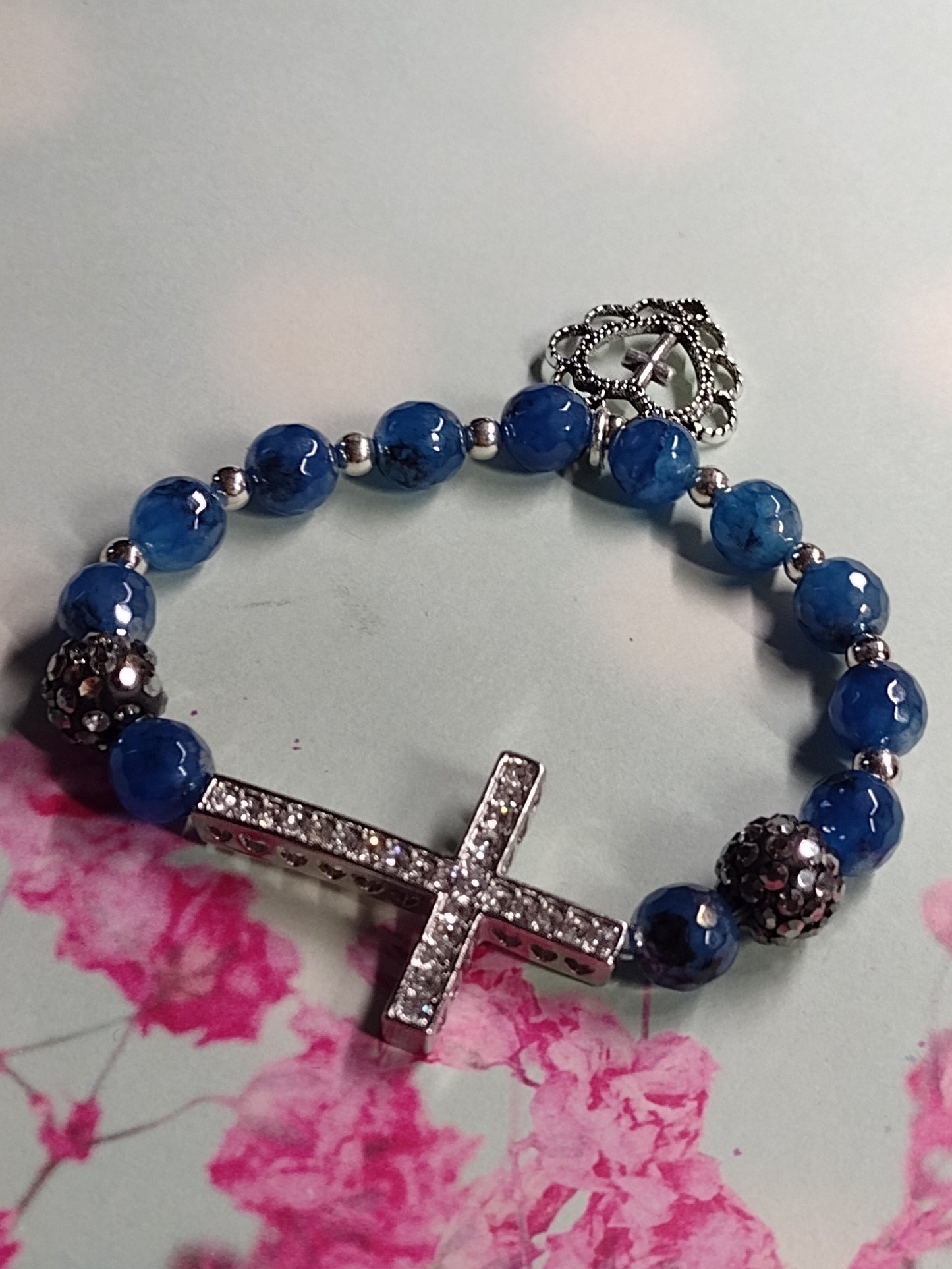 Faith Rhinestone Cross Stretch Bracelet, Religious Bracelets, Faith Based Jewelry