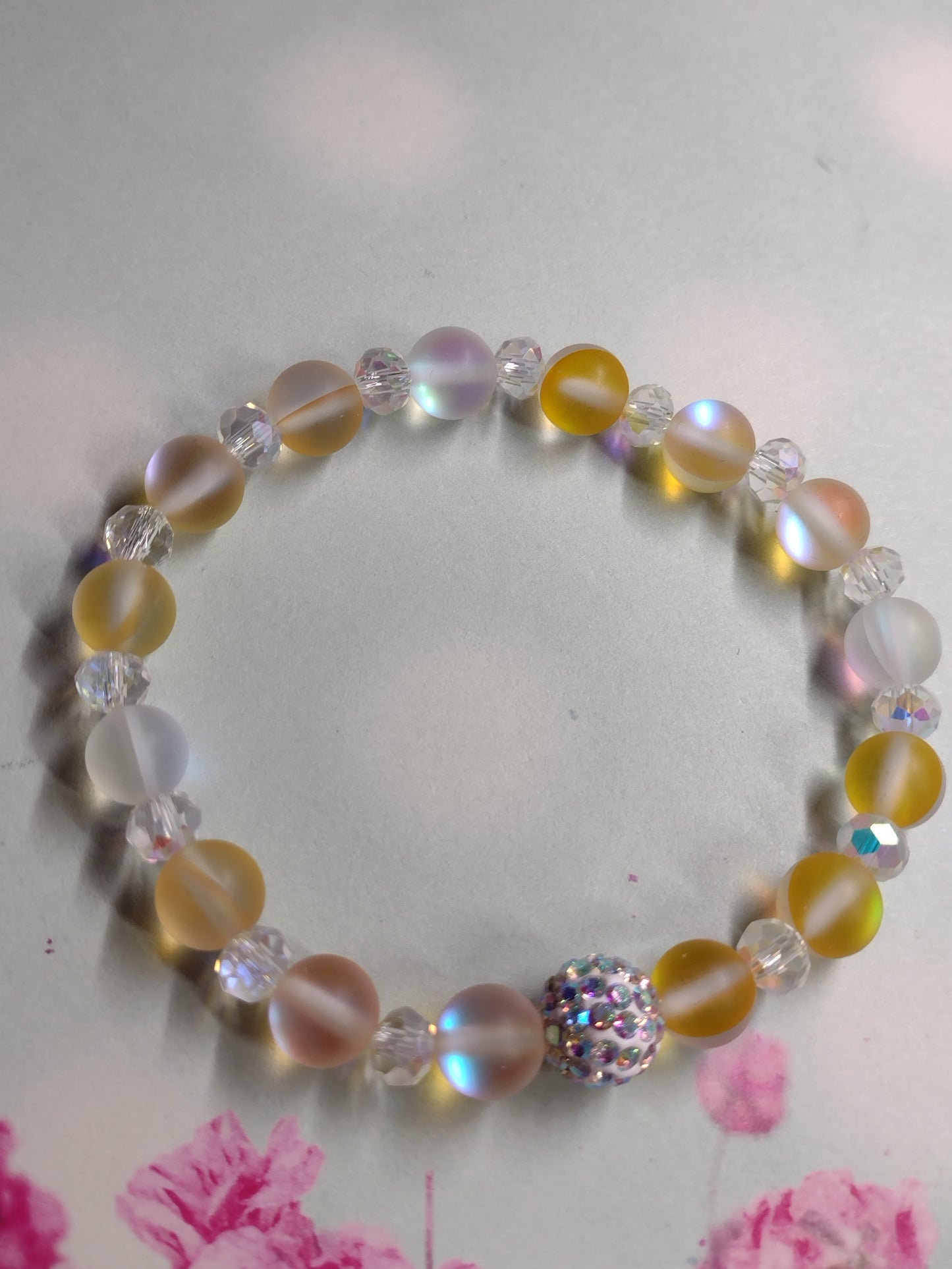 8mm Mermaid Beaded AB Crystal Bracelet