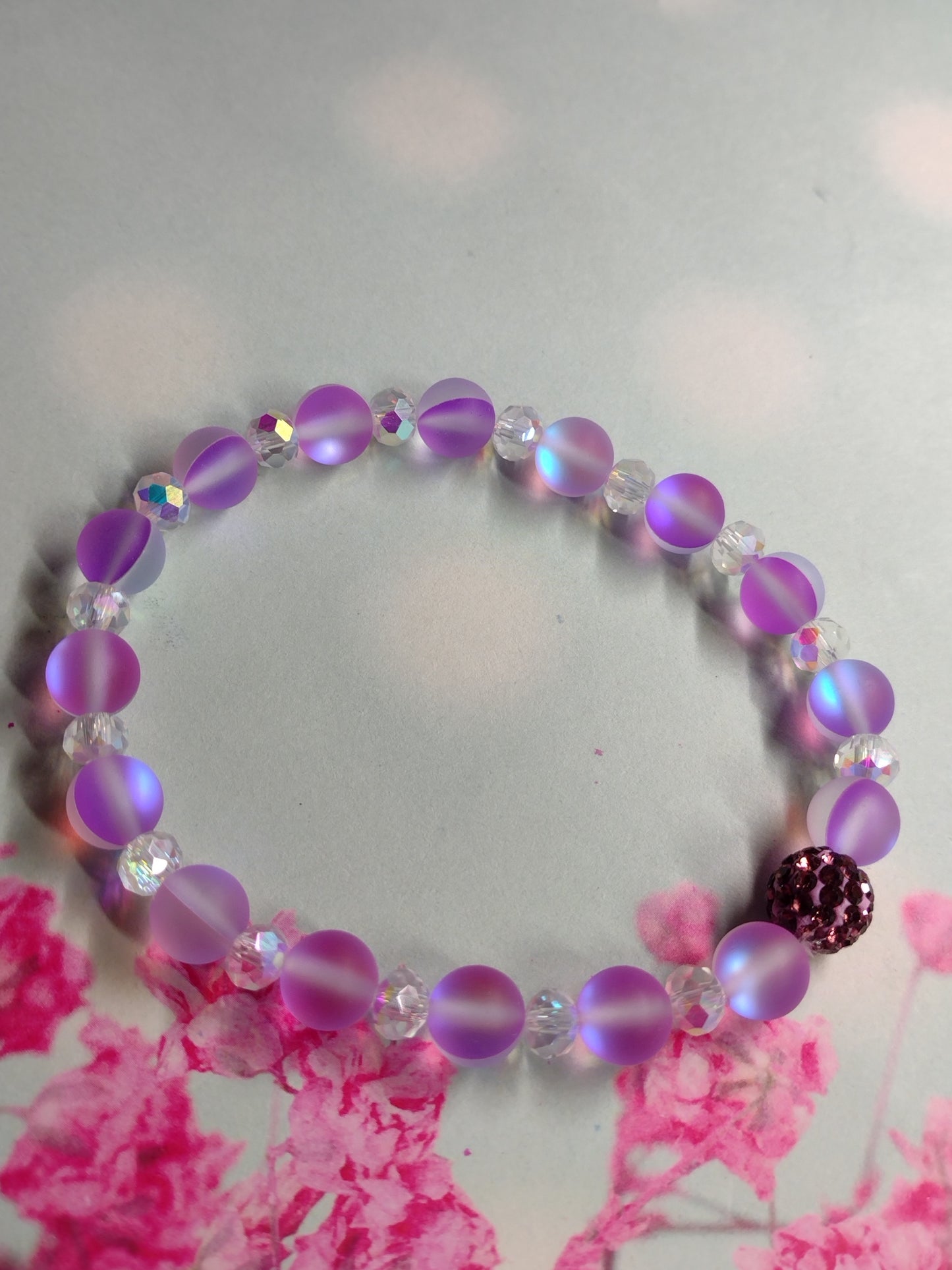 8mm Mermaid Beaded AB Crystal Bracelet