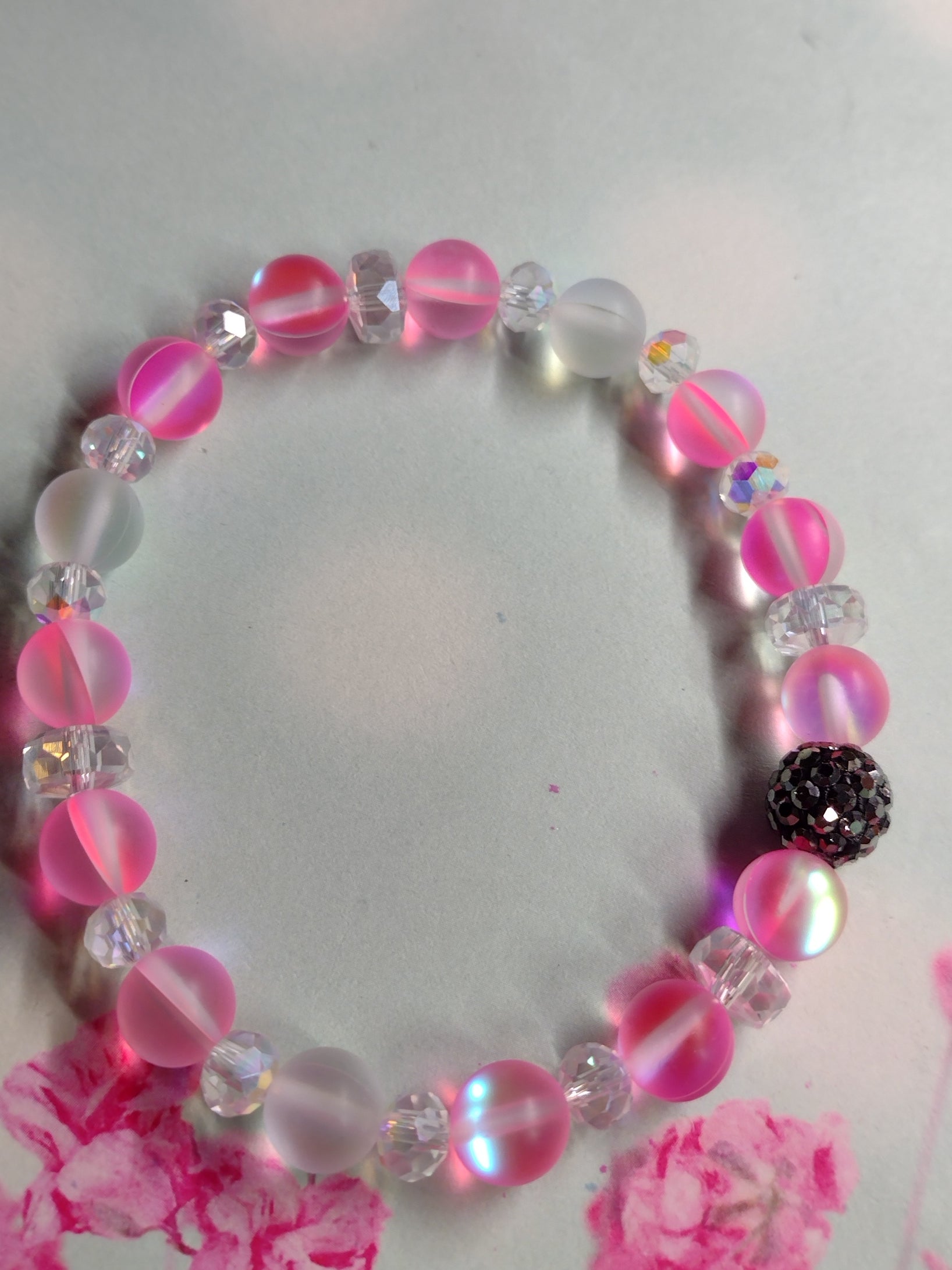 ite Beaded Crystal Bracelet 8mm Beads