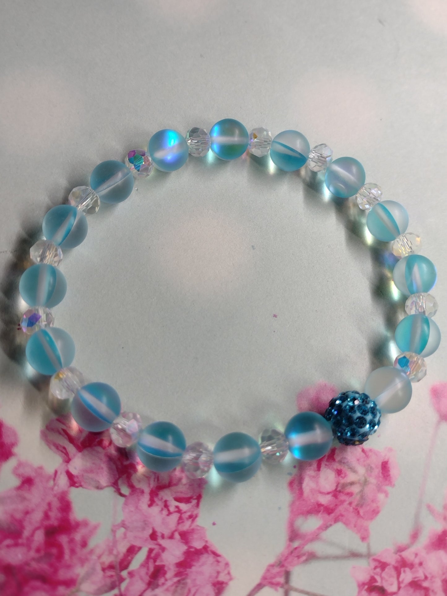 8mm Mermaid Beaded AB Crystal Bracelet