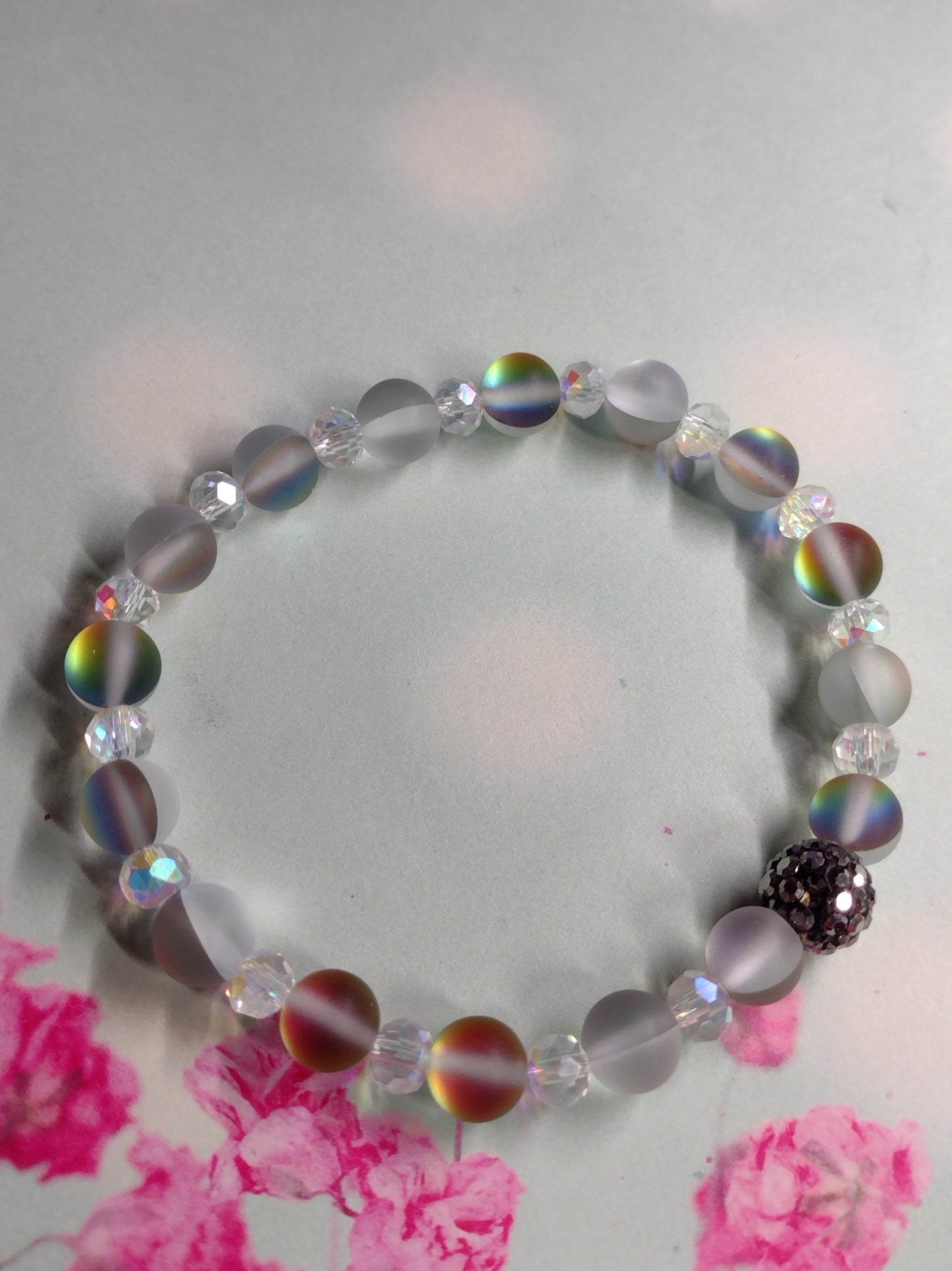 8mm Mermaid Beaded AB Crystal Bracelet