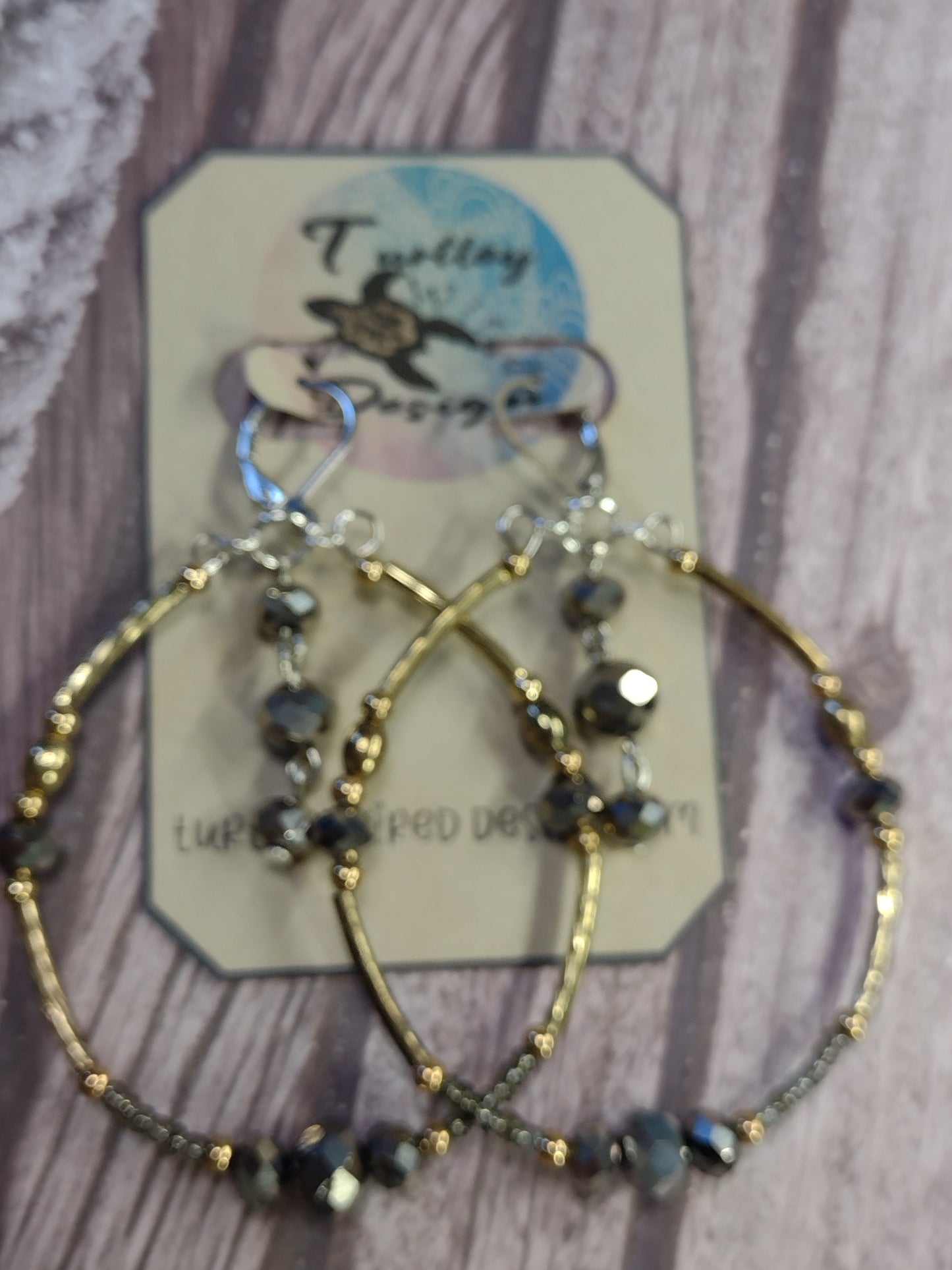 Two-Tone Beaded Hoop Earrings