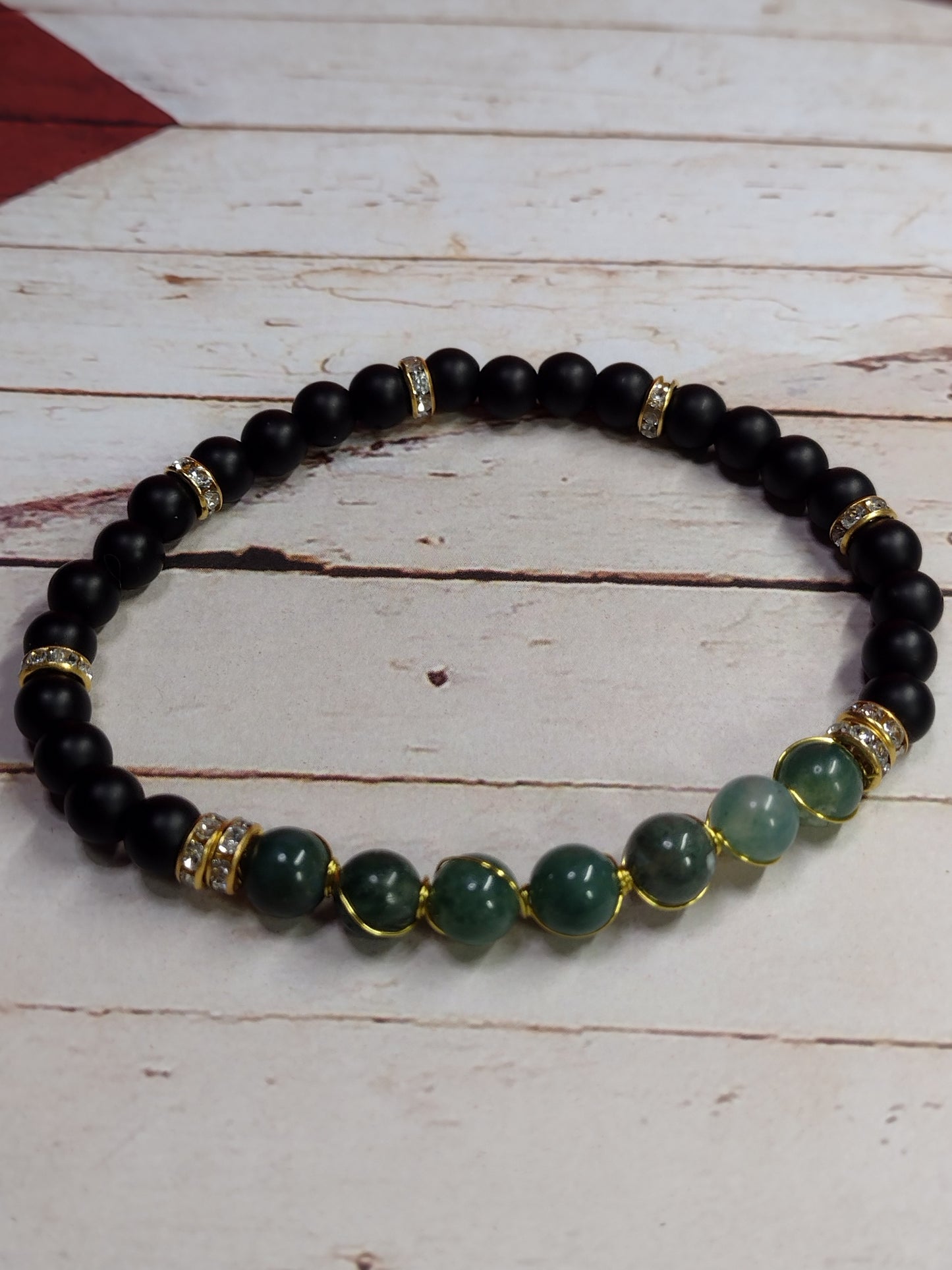 Natural Agate Beaded Stretch Bracelets