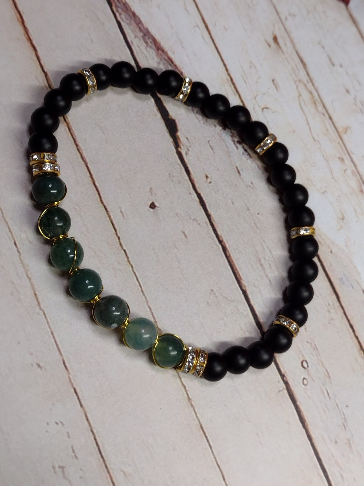 Natural Agate Beaded Stretch Bracelets