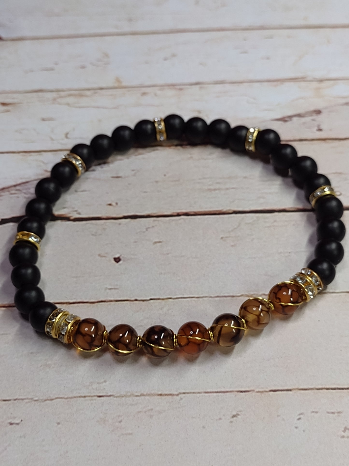 Natural Agate Beaded Stretch Bracelets