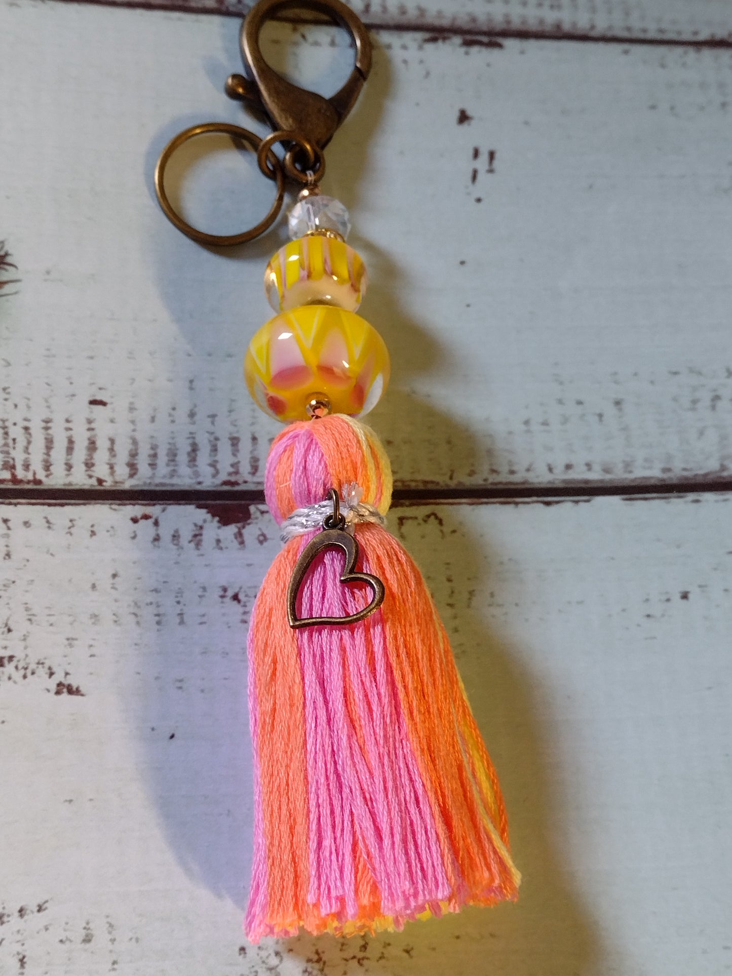 Glass Beaded Tassel Keychains/Clasps