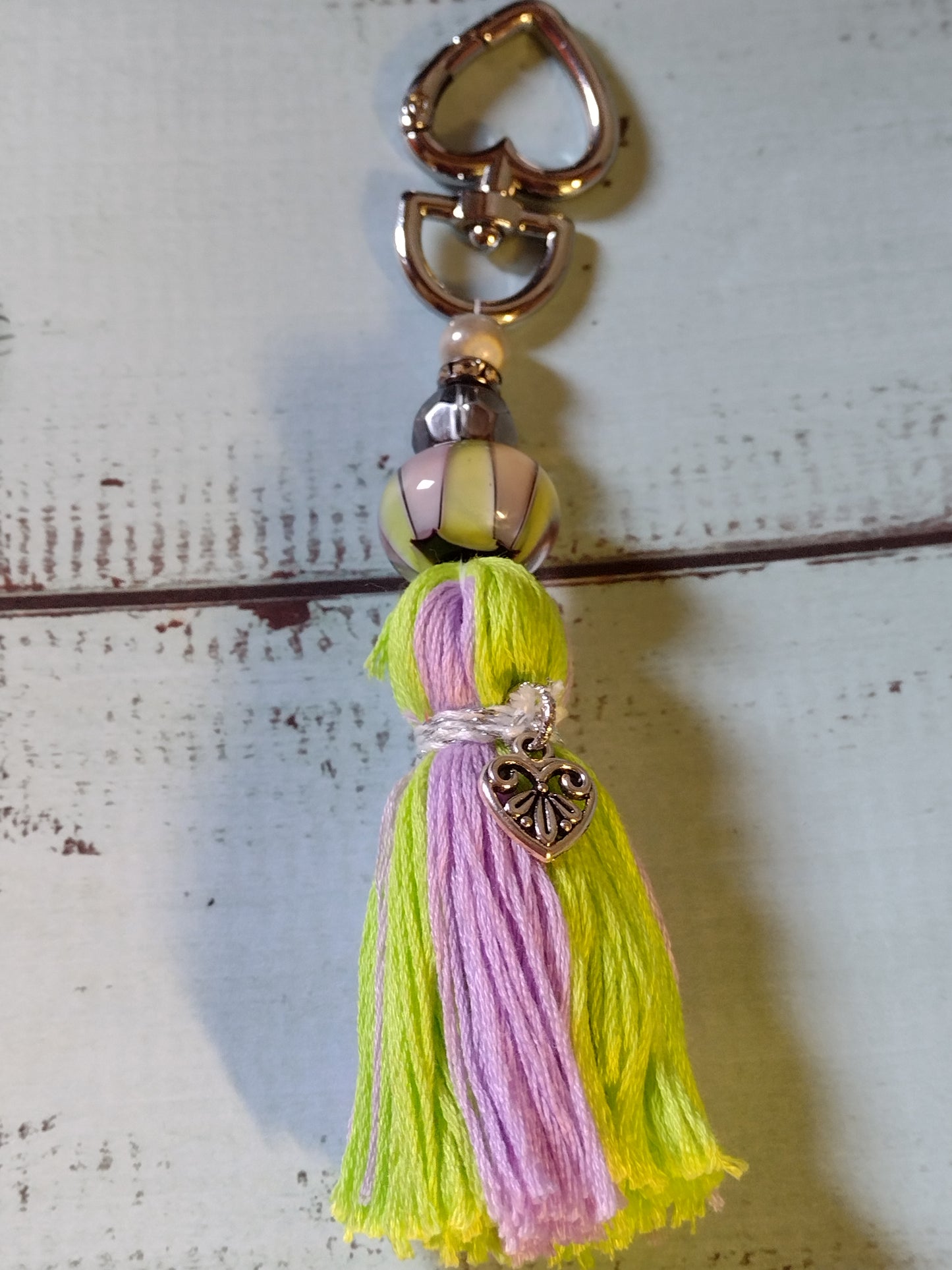 Glass Beaded Tassel Keychains/Clasps