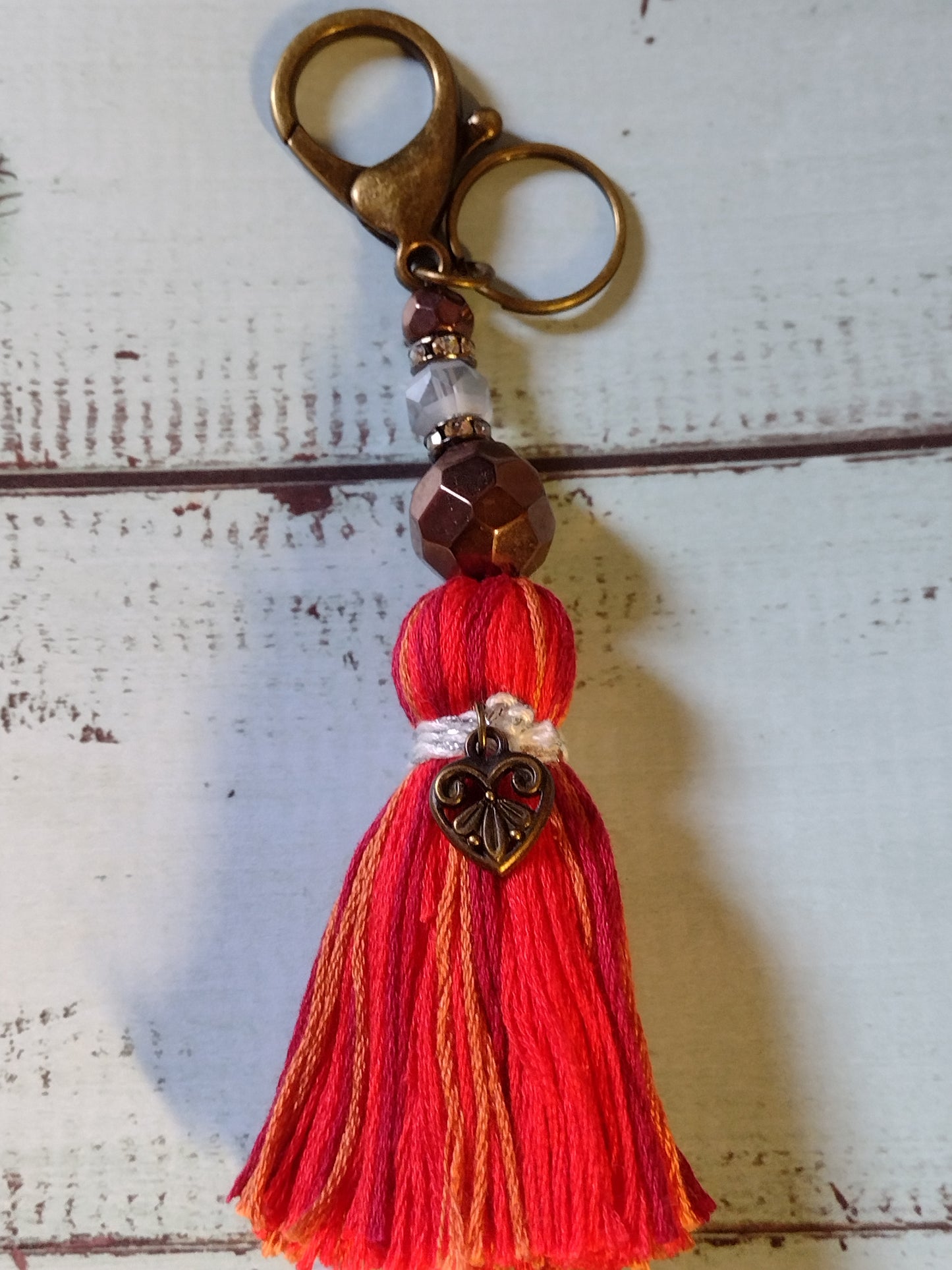 Glass Beaded Tassel Keychains/Clasps