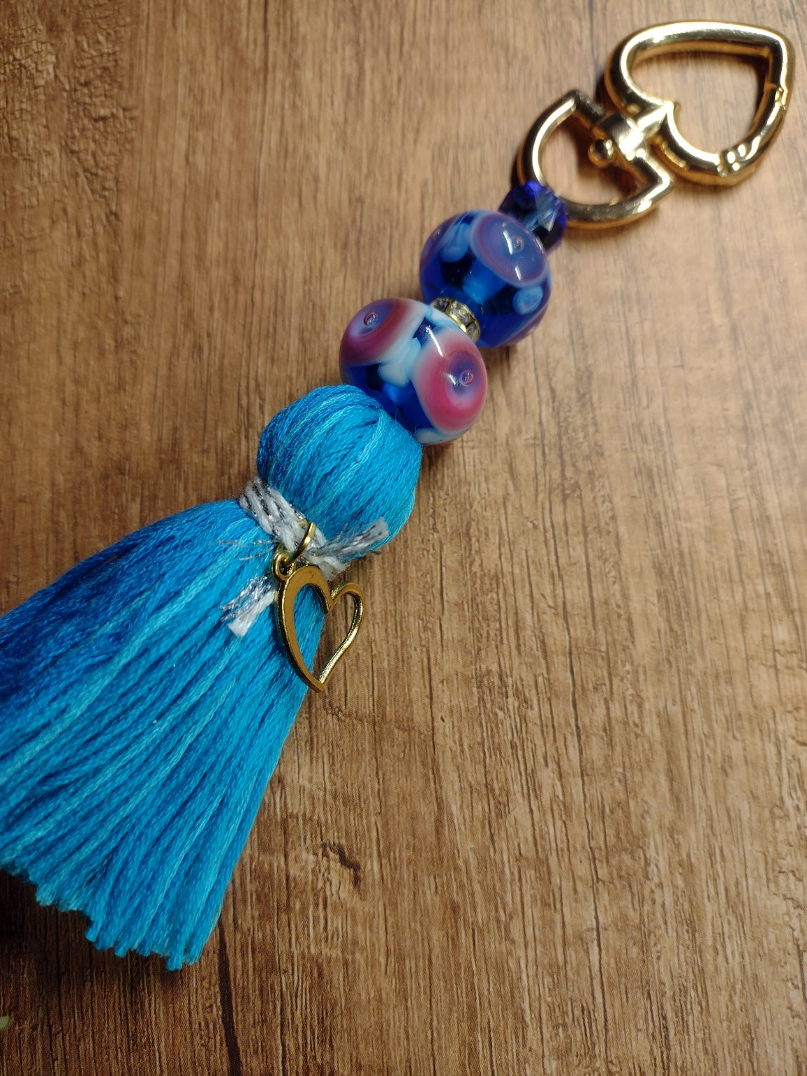 Glass Beaded Tassel Keychains/Clasps