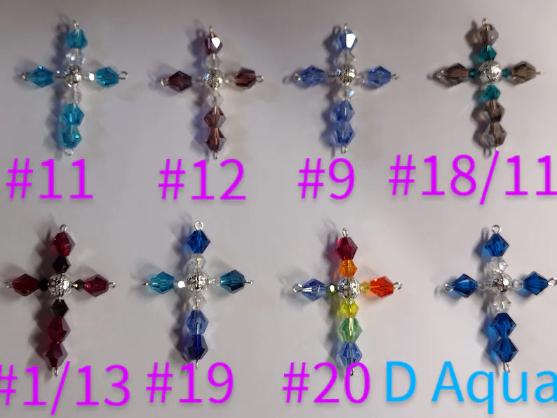 Crystal Cross Rear View Mirror Suncatchers